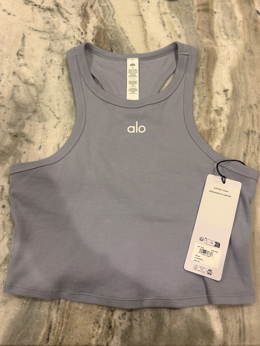 ALO NWT Aspire Tank Winter Frost/White Size Medium - Picture 3 of 6
